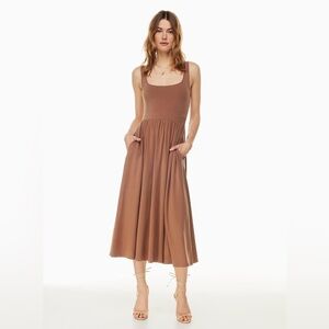 Wilfred market midi dress in brown